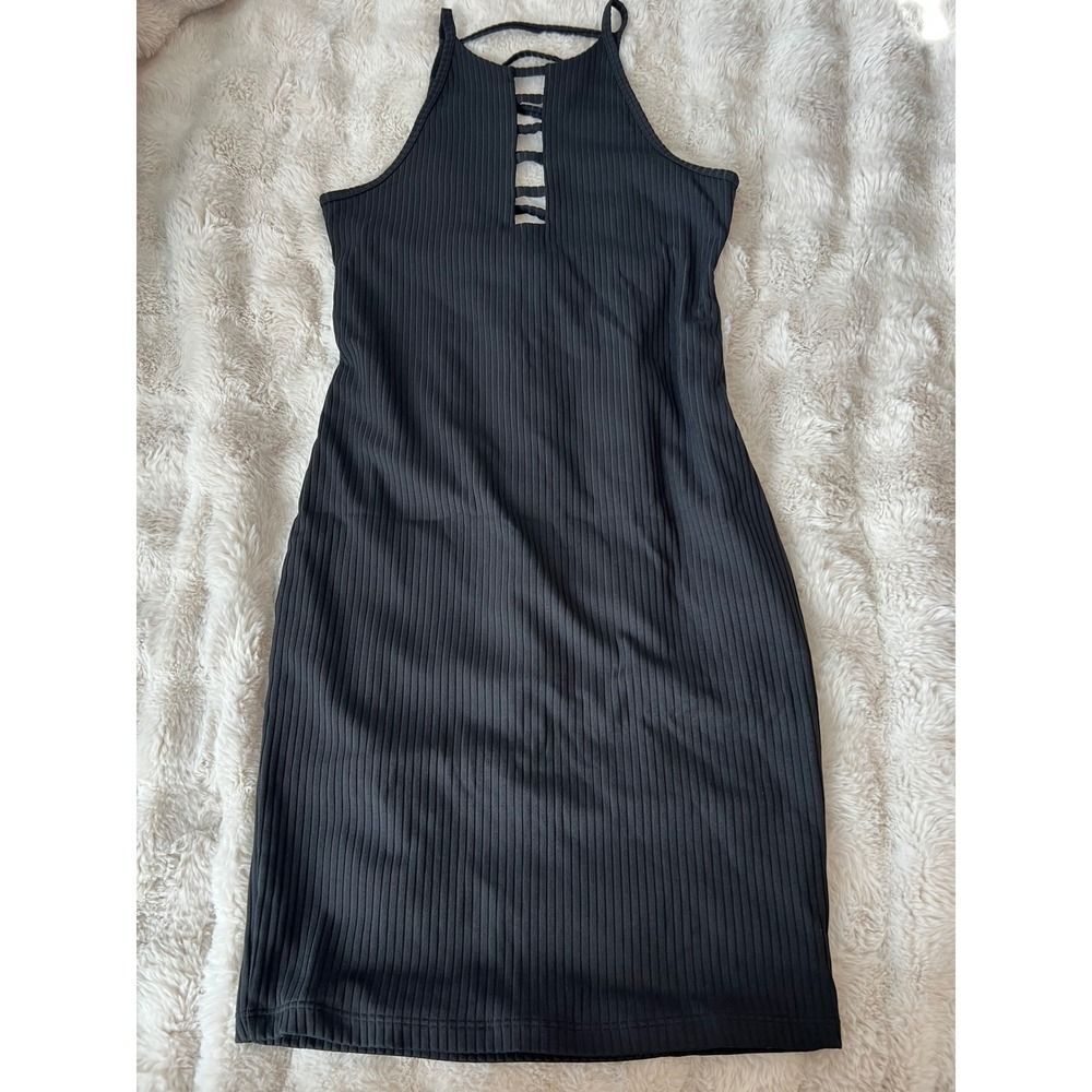 Victoria Secret Sport Ribbed Strappy Midi Dress Preppy Size S Stretch